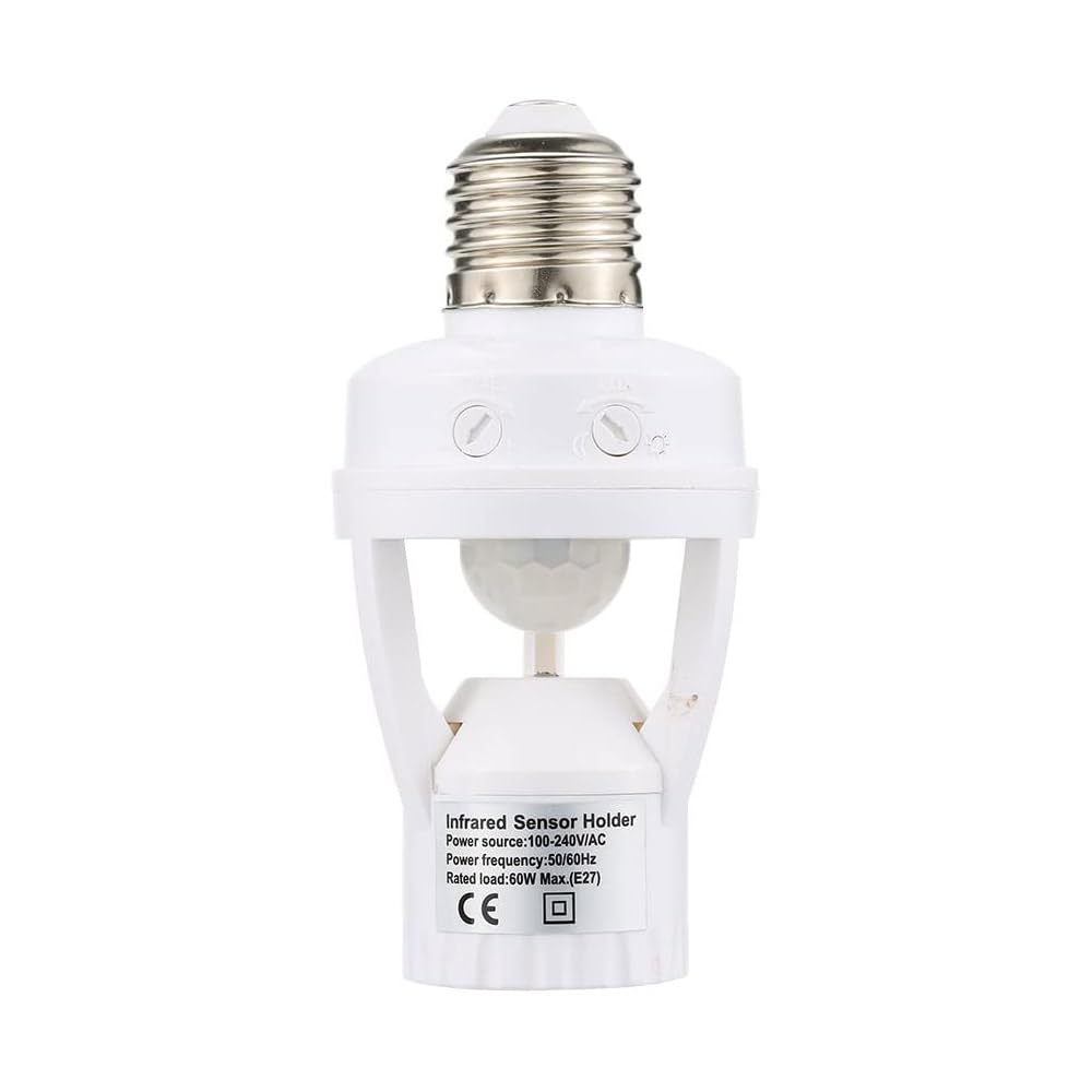 مستشعر حركة بالاشعة تحت الحمراء E27 مصباح LED قاعدة حامل مقبس