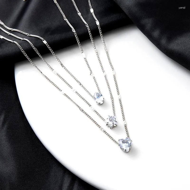 Collier ras du cou tendance pour femmes Acier inoxydable