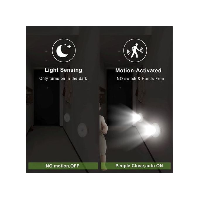 المصباح الذكي LED مع مستشعر حركة - قابل لإعادة الشحن