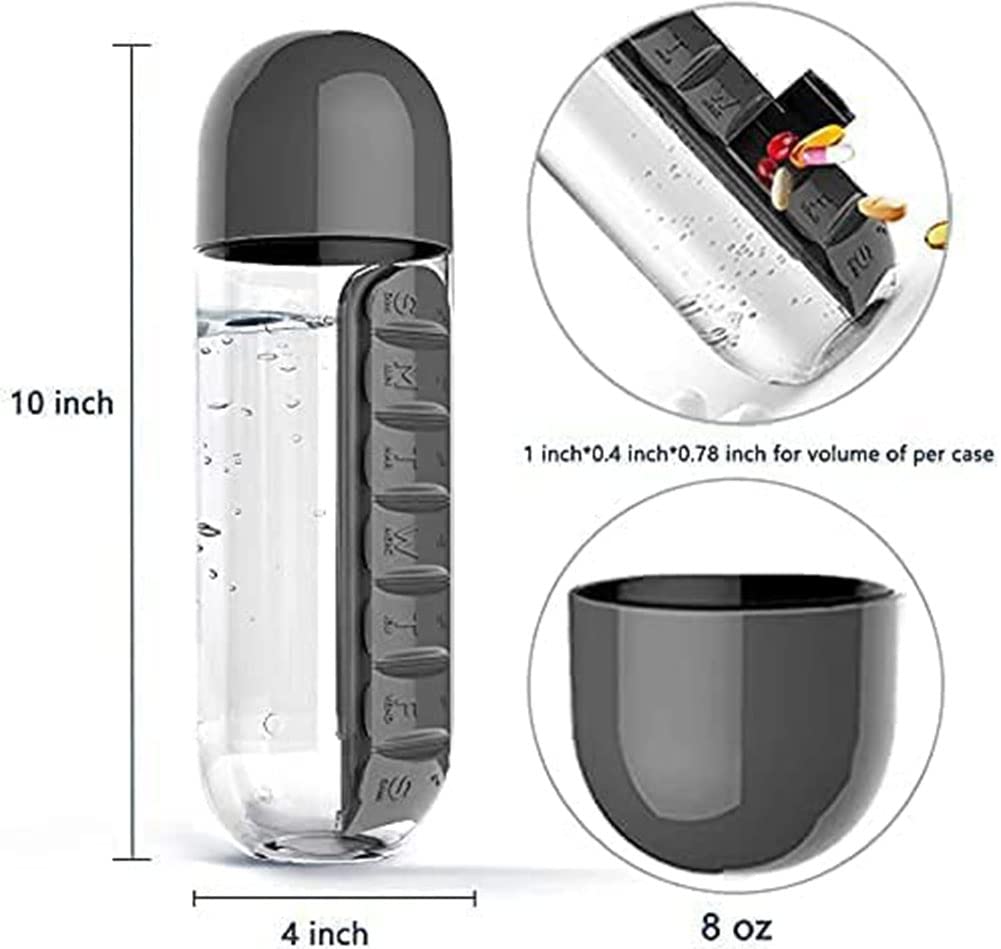 زجاجة تذكير لحبوب الدواء - ماء - 600 ml