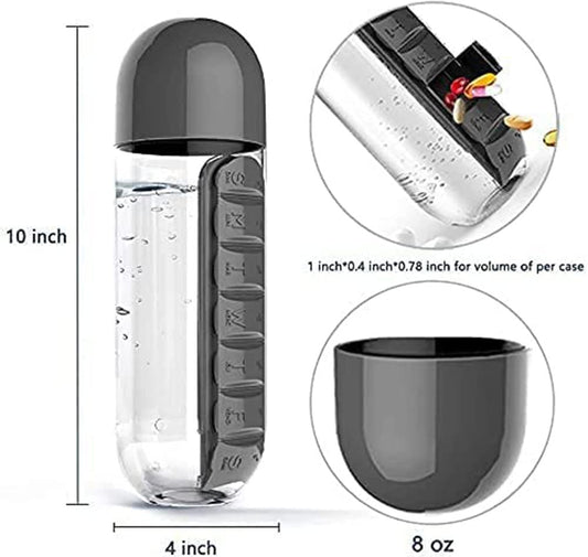 زجاجة تذكير لحبوب الدواء - ماء - 600 ml
