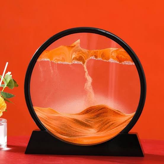 Sablier 3D en Verre Rond pour Décoration de Maison