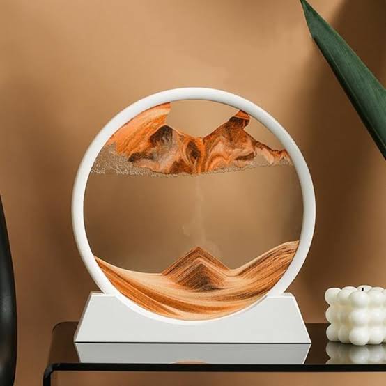 Sablier 3D en Verre Rond pour Décoration de Maison